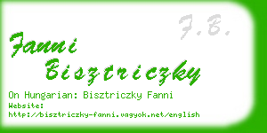 fanni bisztriczky business card